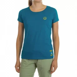 La Sportiva Shirts^CLIMBING ON THE MOON T-SHIRT W Carbon/Giallo