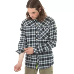 La Sportiva Sale|Shirts^RAMBLER FLANNEL SHIRT M Storm Blue/Lime Punch