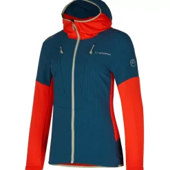 La Sportiva Sale|Jackets^SESSION TECH HOODY W Storm Blue/Cherry Tomato